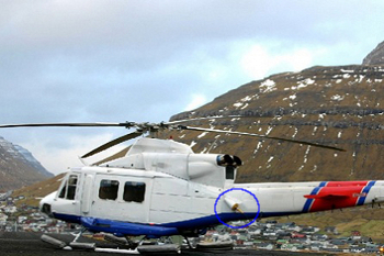 CPT 900 Beacon installed on a helicopter.