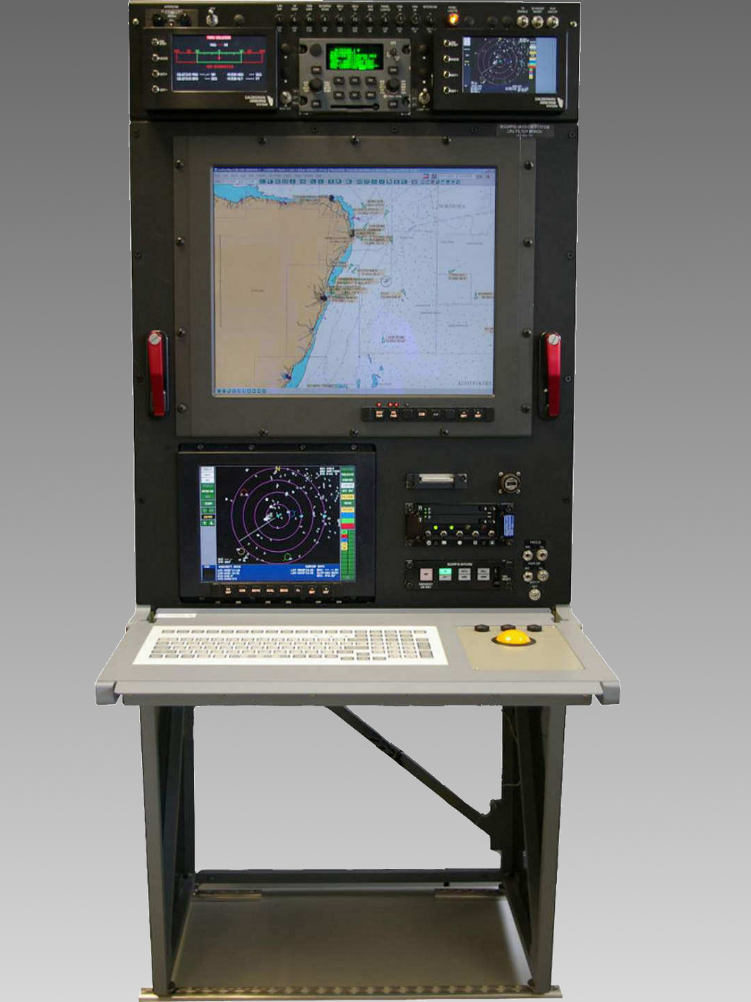 Demonstration console of a scorpio mission system.